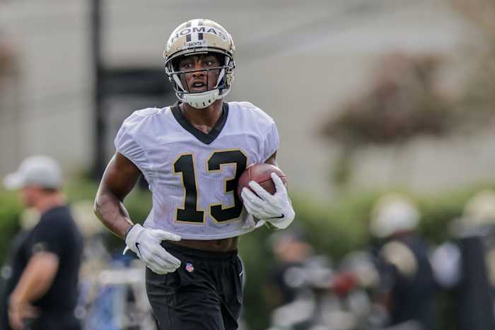 New Orleans Saints wide receiver Michael Thomas during 2022's training camp.